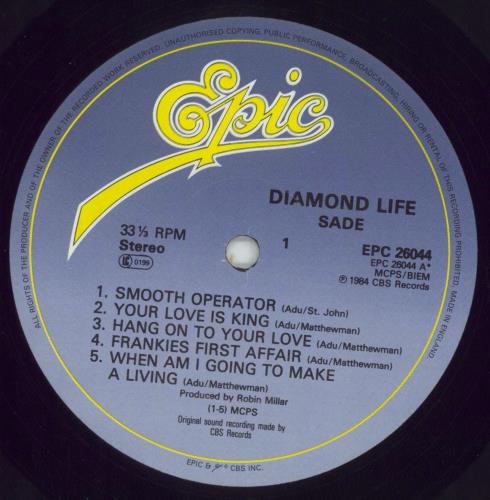 LP】Sade / Diamond Life レコード Sade Diamond Life - 1st - EX UK